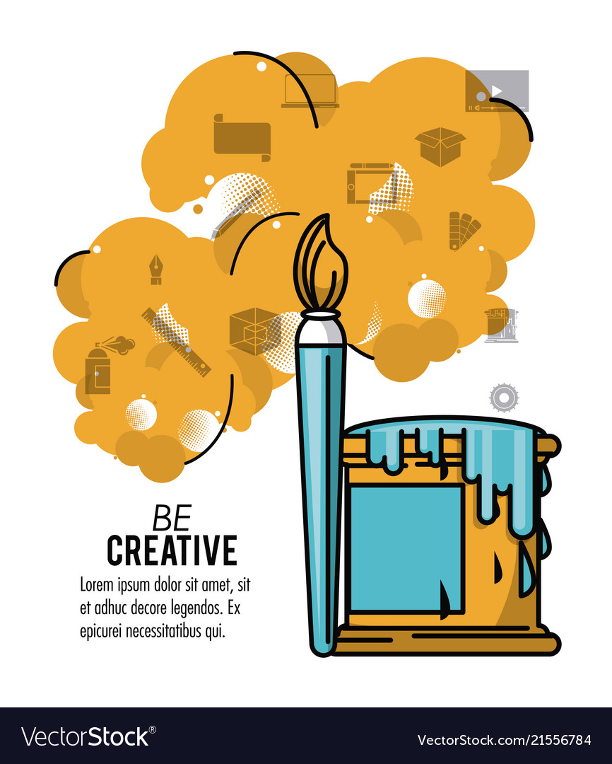 Be creative poster Royalty Free Vector Image - VectorStock