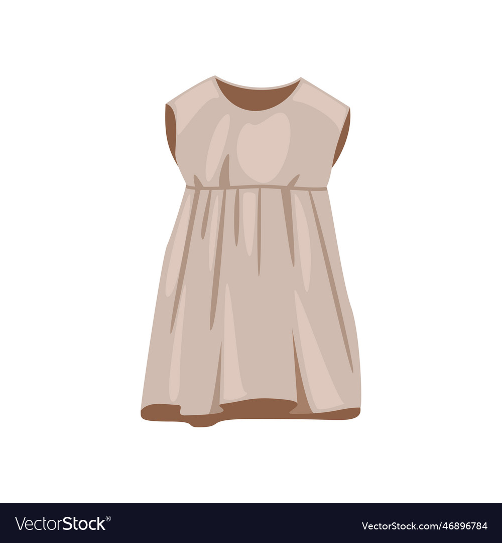 Beige female summer dress cartoon