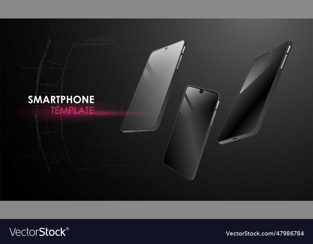 Cellphone frame with blank display smartphone vector image Cellphone frame with blank display smartphone