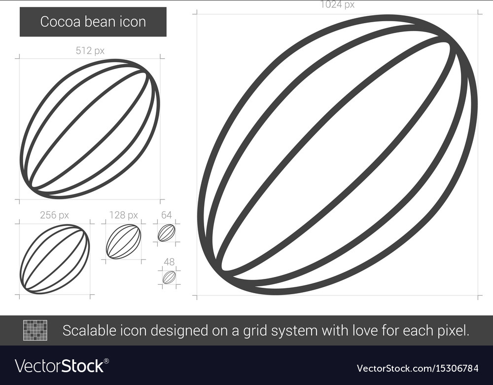 Cocoa bean line icon