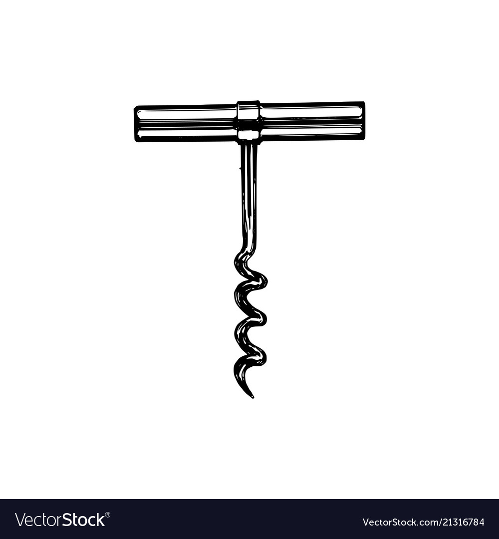 Corkscrew drawn kitchen Royalty Free Vector Image