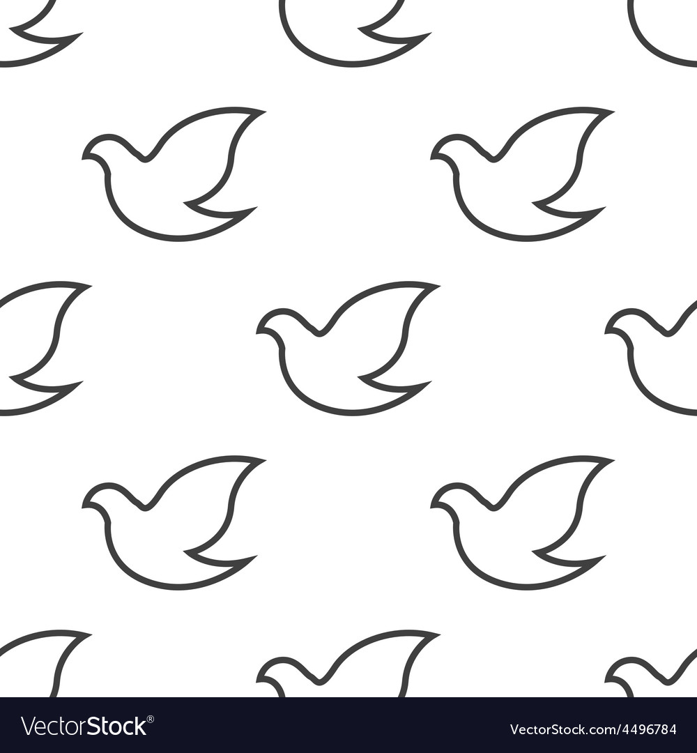 Dove Seamless Pattern - White & Grey