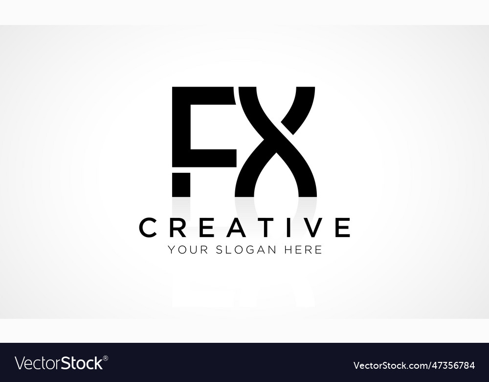 Fx letter logo design template alphabet initial Vector Image