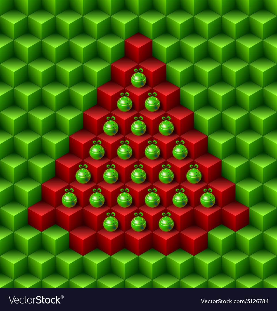Geometric Christmas Cube Pattern