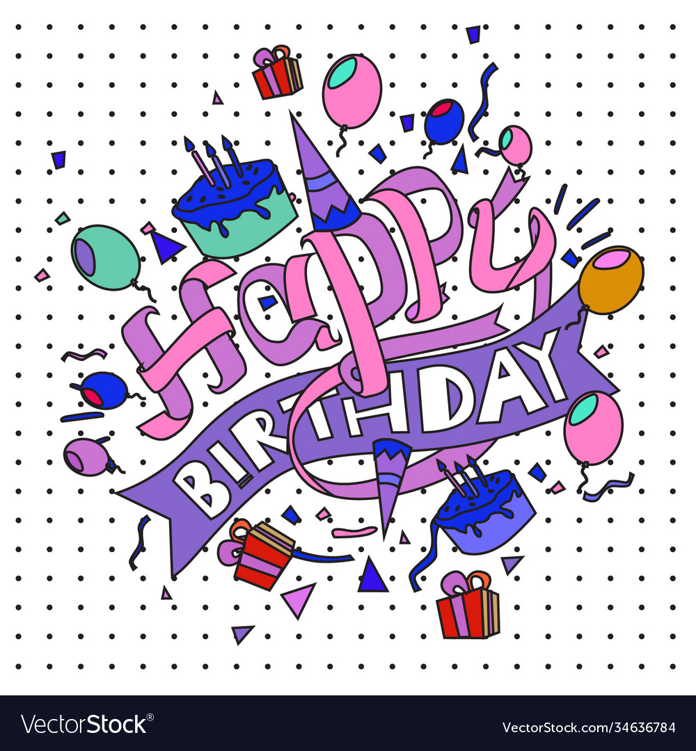 Happy birthday typography design for greeting