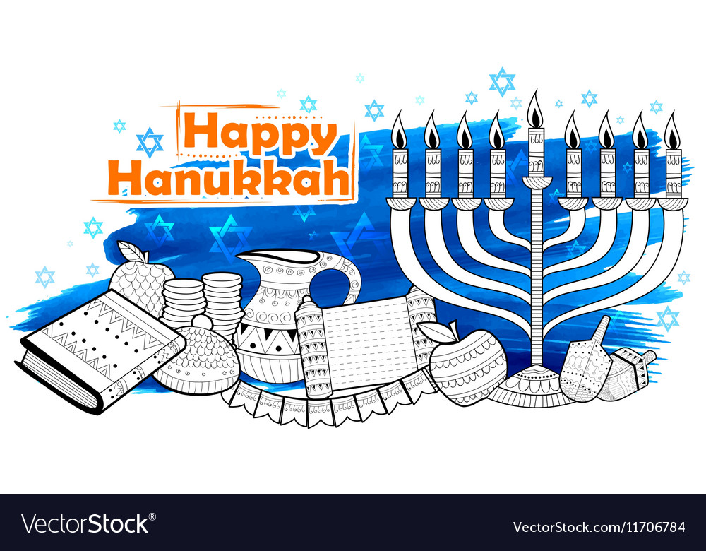 Happy hanukkah jewish holiday background