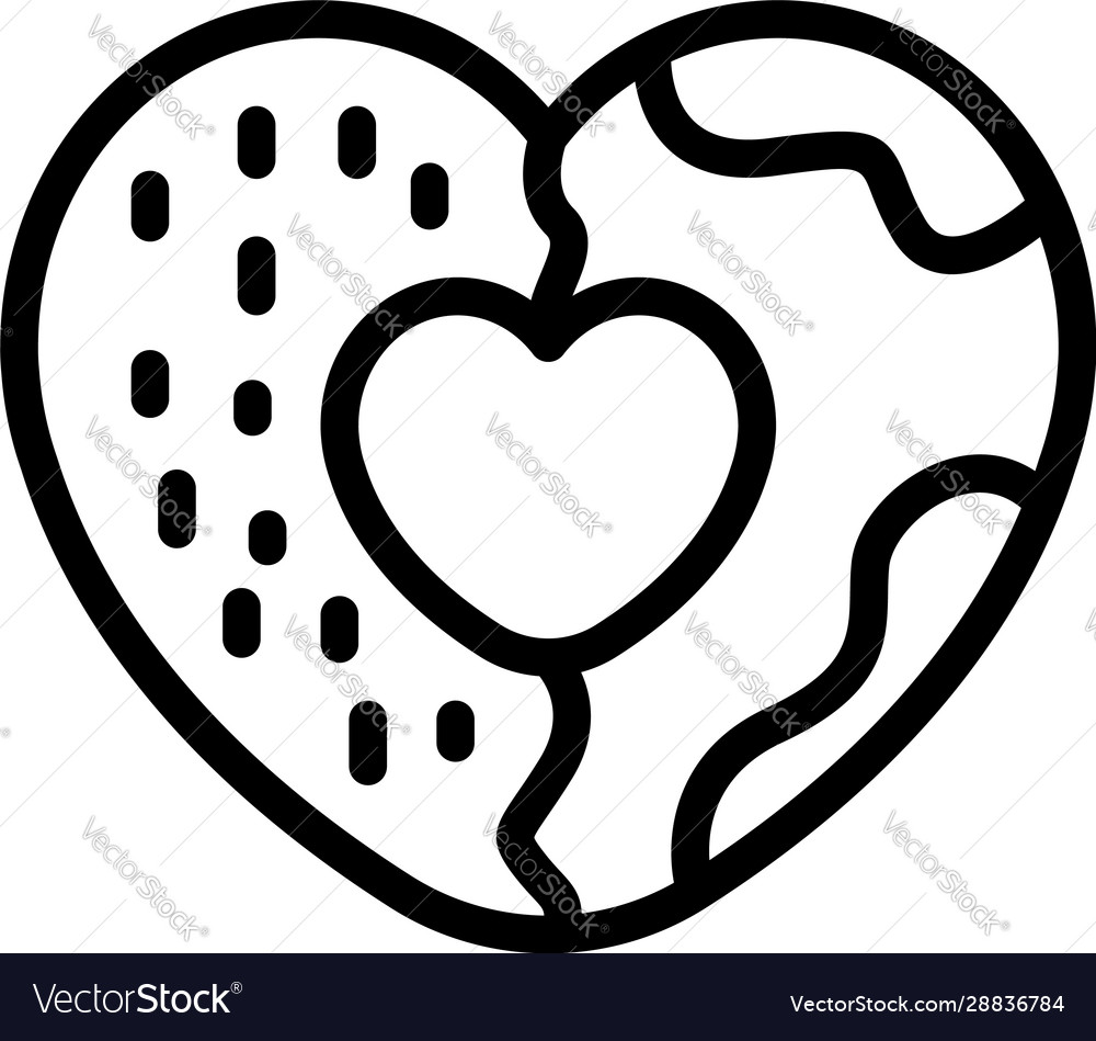 Heart cookie icon outline style Royalty Free Vector Image