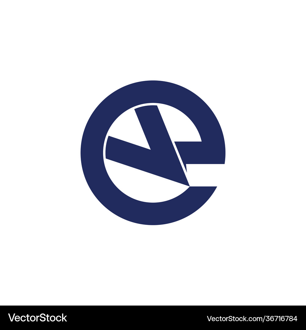 Letter e arrow simple geometric logo Royalty Free Vector
