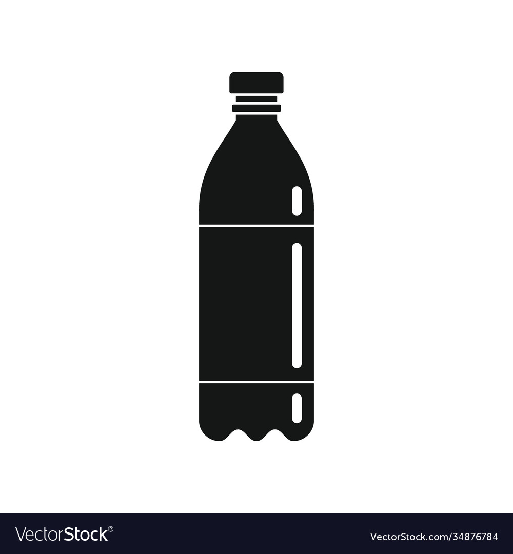 Plastic bottle for water black simple icon