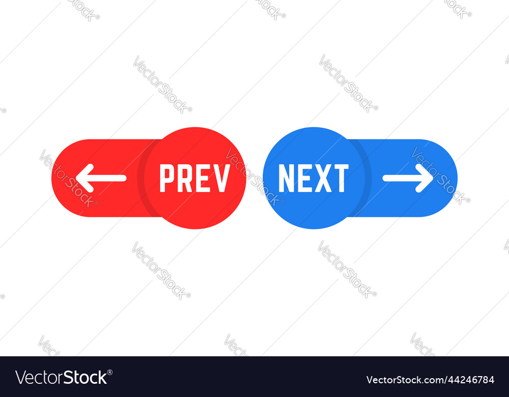 Red and blue previous and next icon Royalty Free Vector