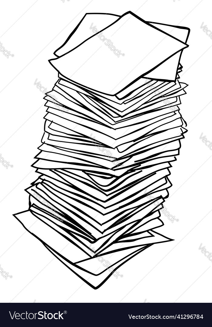 Simple sketch stack of blank paper isolated Vector Image Simple sketch stack of blank paper isolated