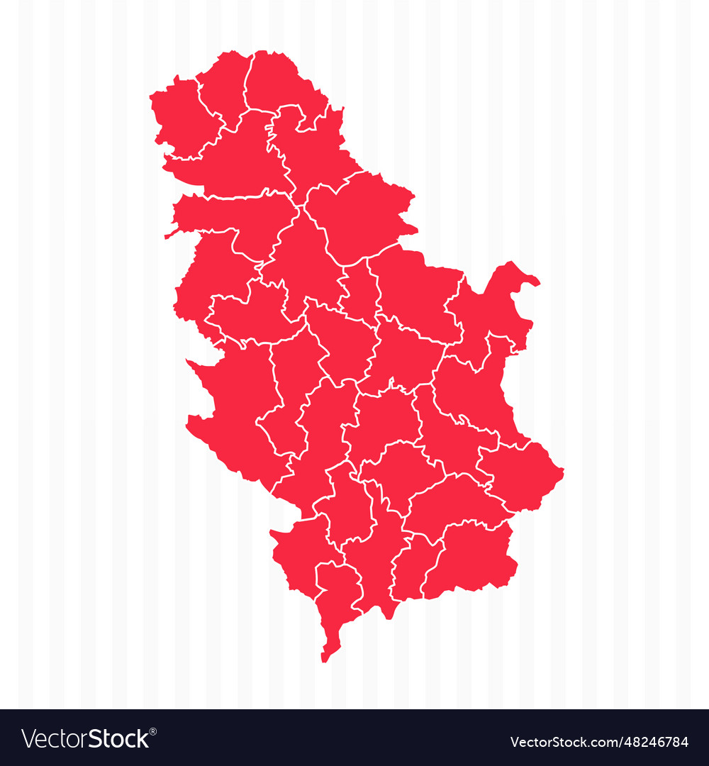 States map of serbia with detailed borders Vector Image