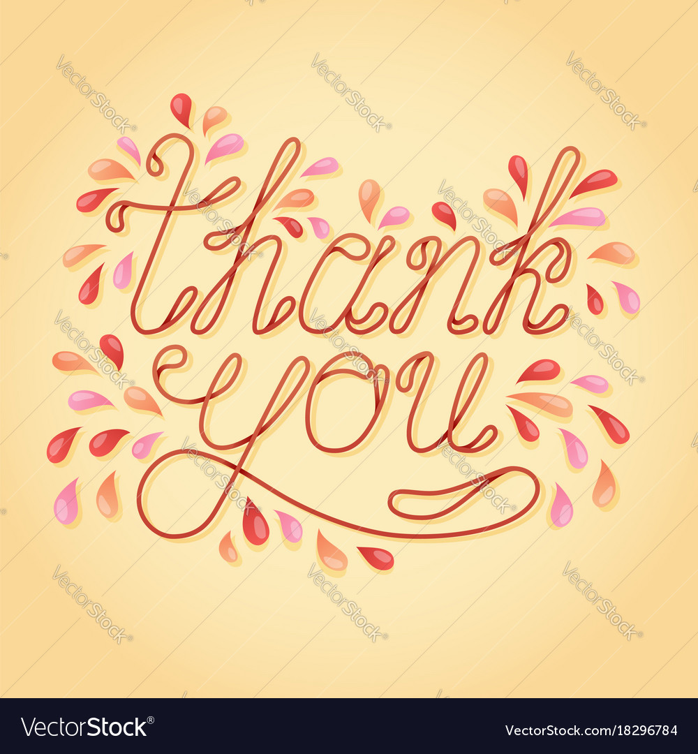 Thank you lettering greeting card Royalty Free Vector Image