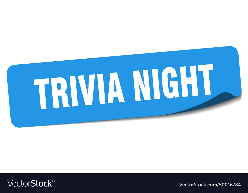 Trivia night sticker trivia night label Royalty Free Vector