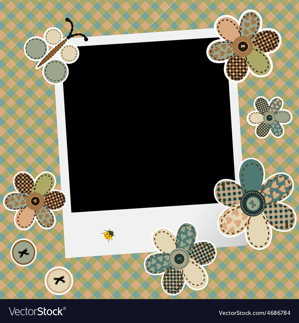 Vintage design background for scrapbook with photo