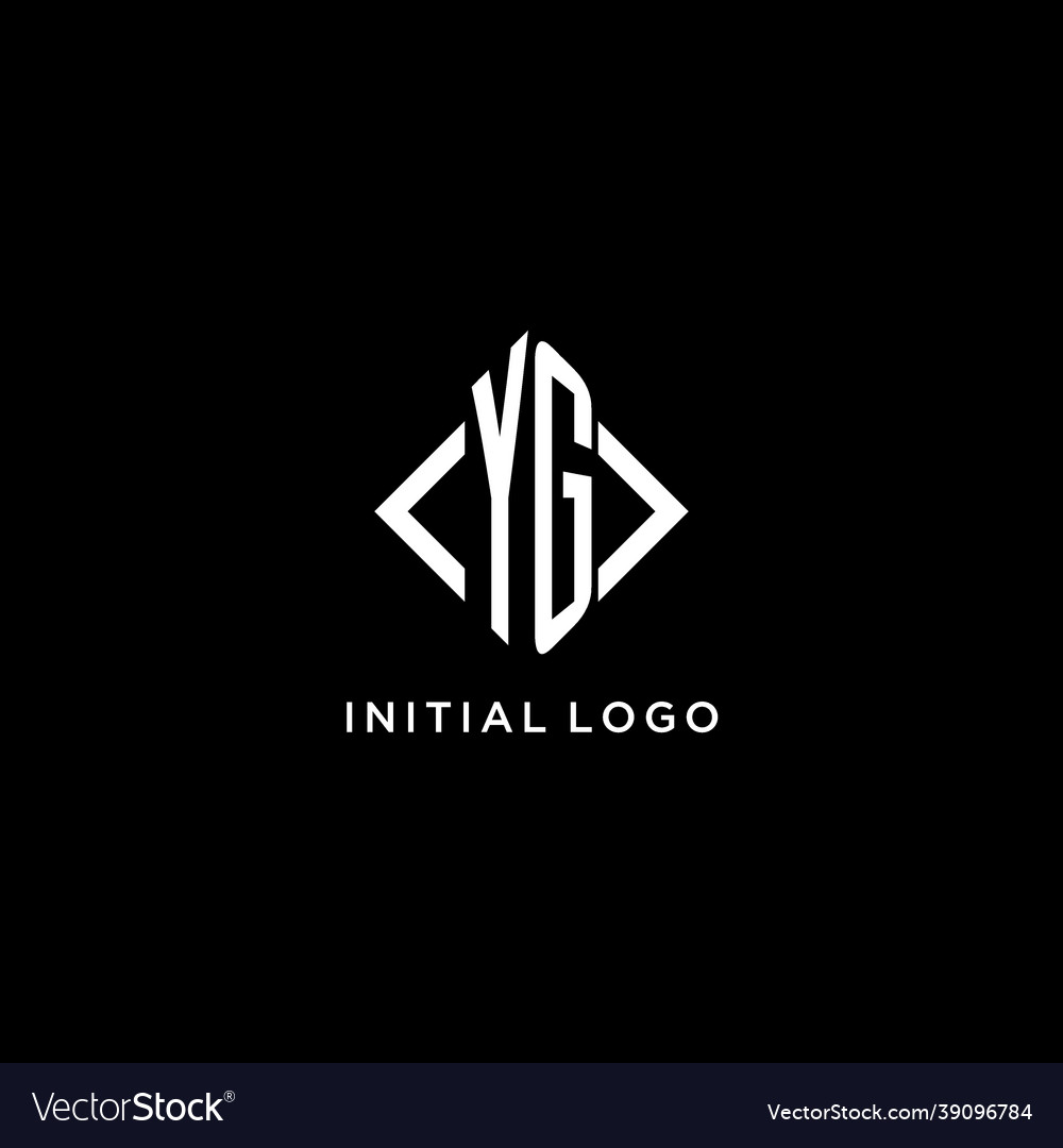 Yg initial monogram with rhombus shape logo design