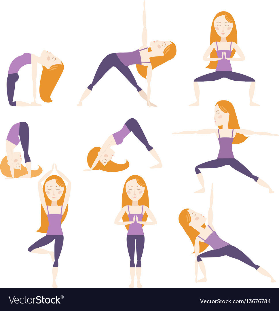 Yoga poses set