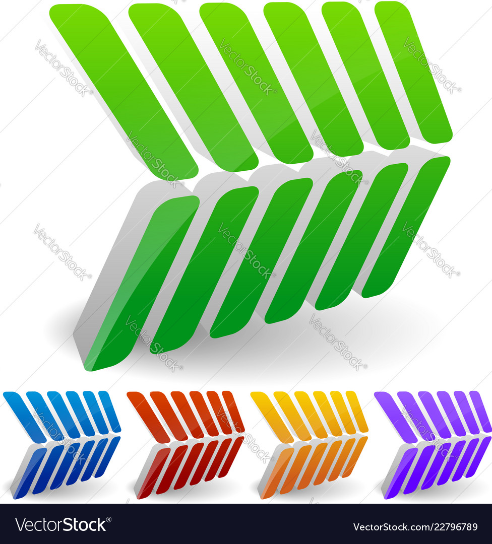 3d abstract arrow like shapes pointing right