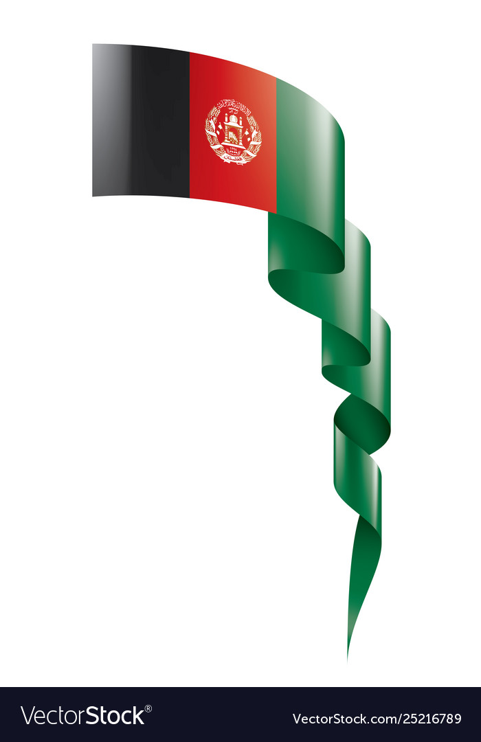 Afghanistan flag on a white