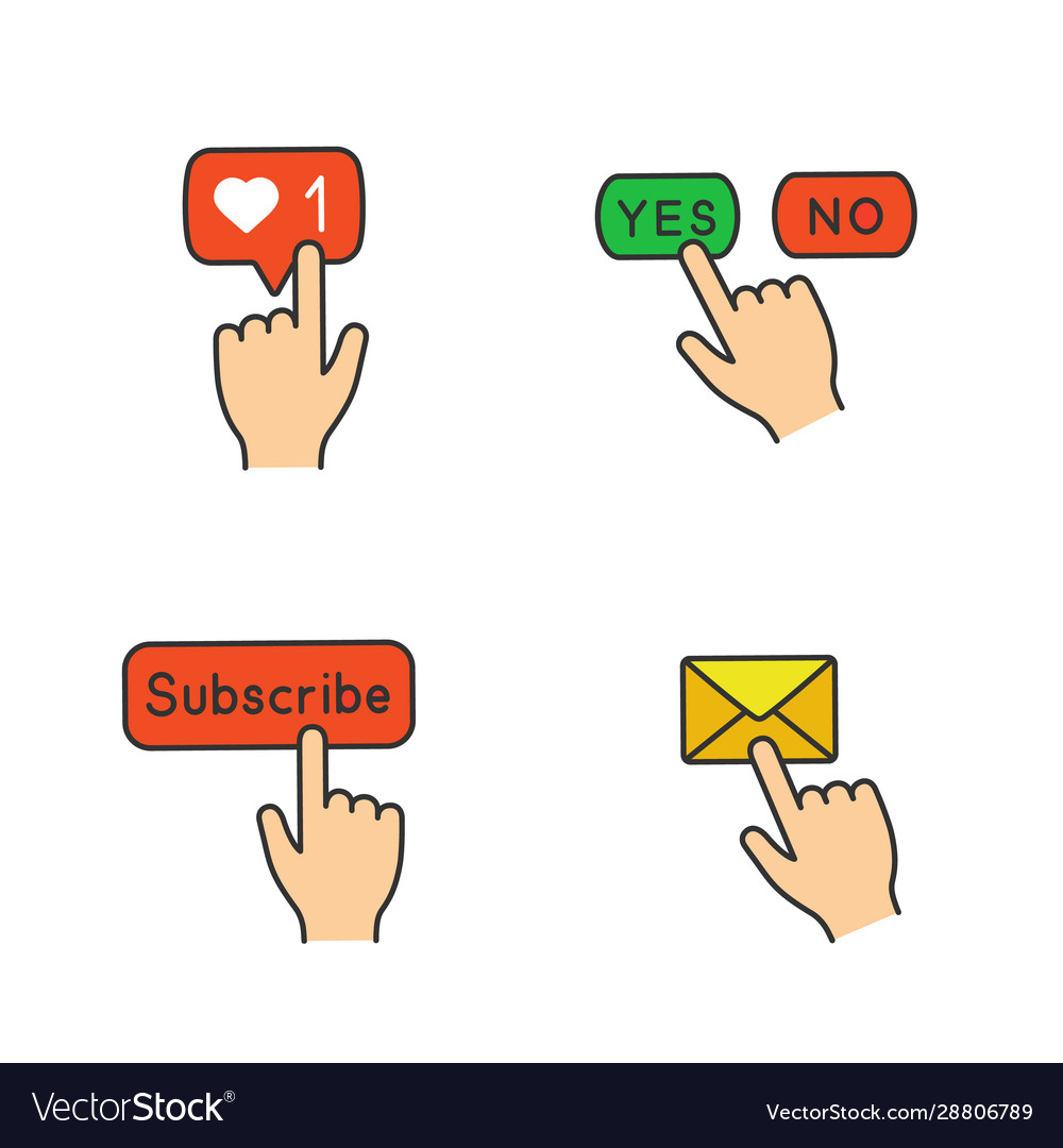 App buttons color icons set vector image App buttons color icons set