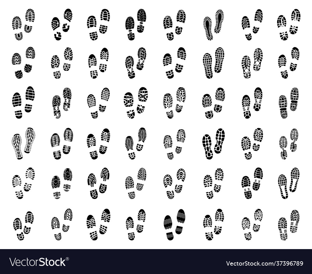 Black prints shoes Royalty Free Vector Image - VectorStock