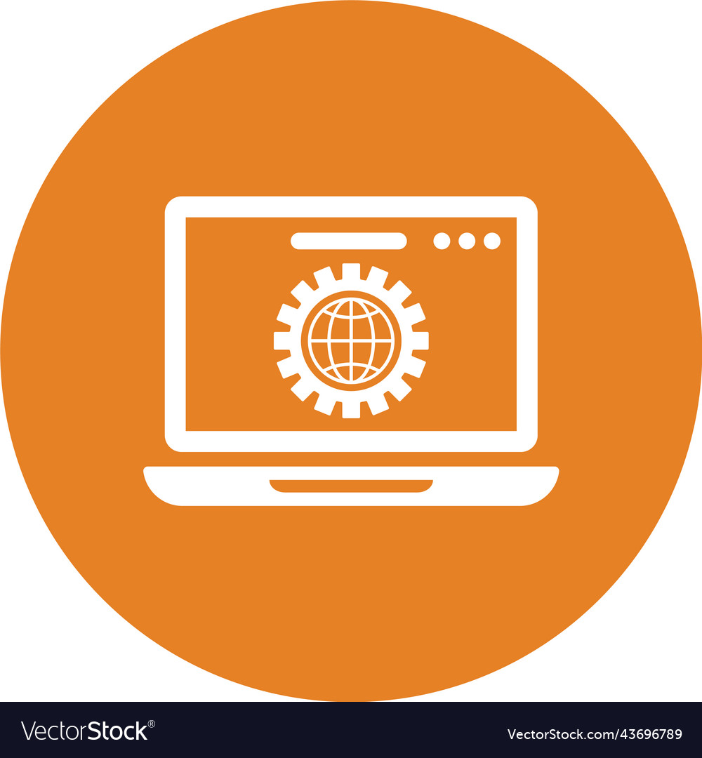 Browser setting settings icon orange color eps