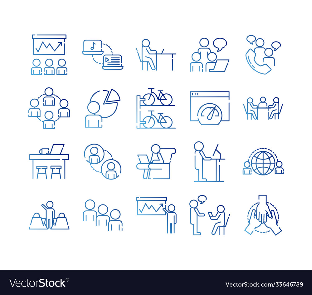Bundle twenty coworking set gradient style