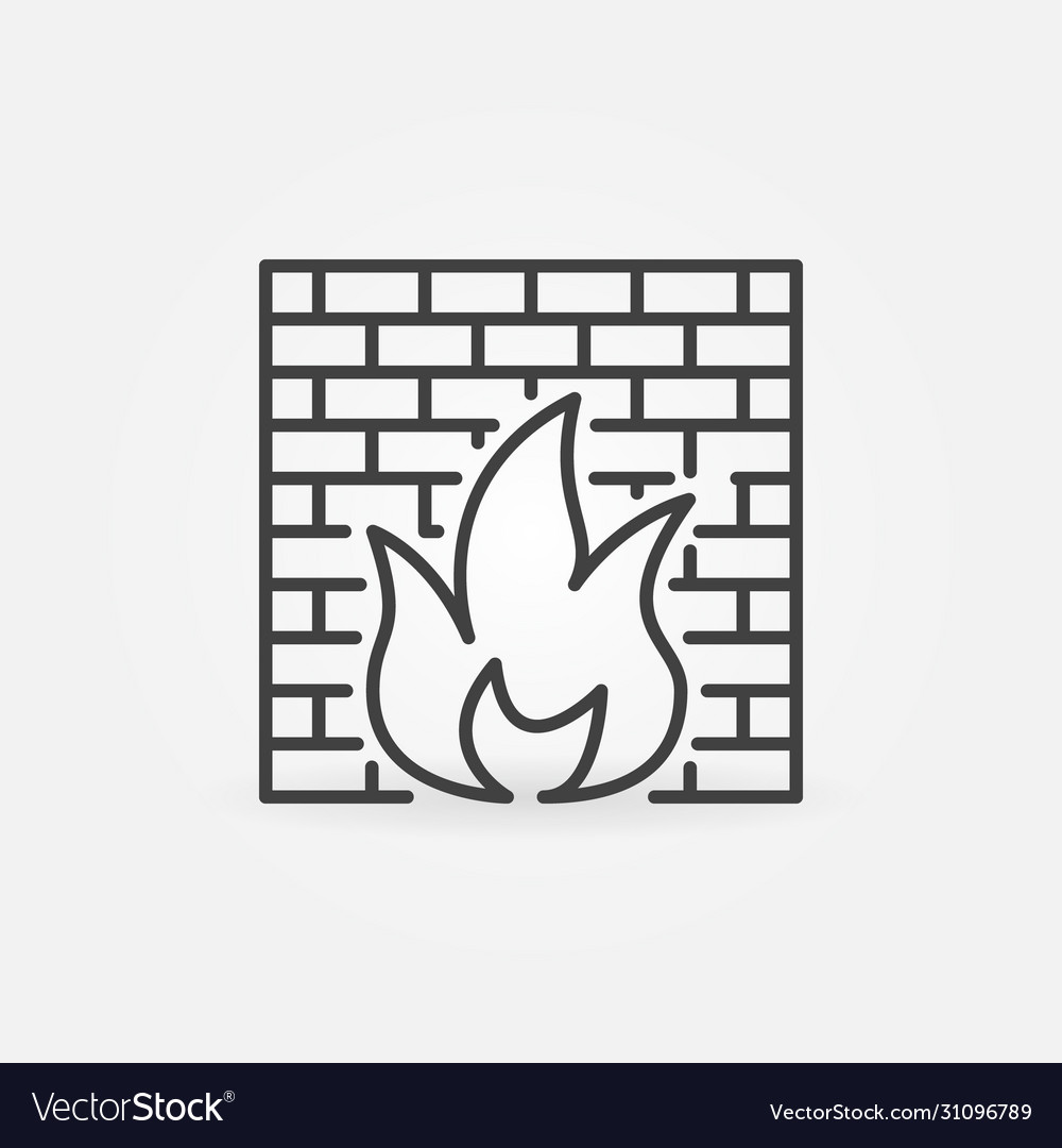 Computer firewall concept icon in outline