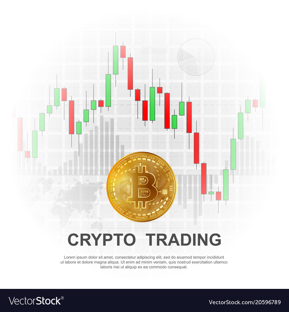 Cryptocurrency trading background Royalty Free Vector Image