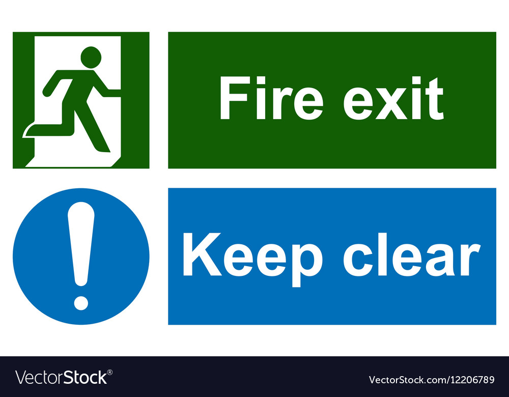 green-emergency-exit-sign-on-white-royalty-free-vector-image