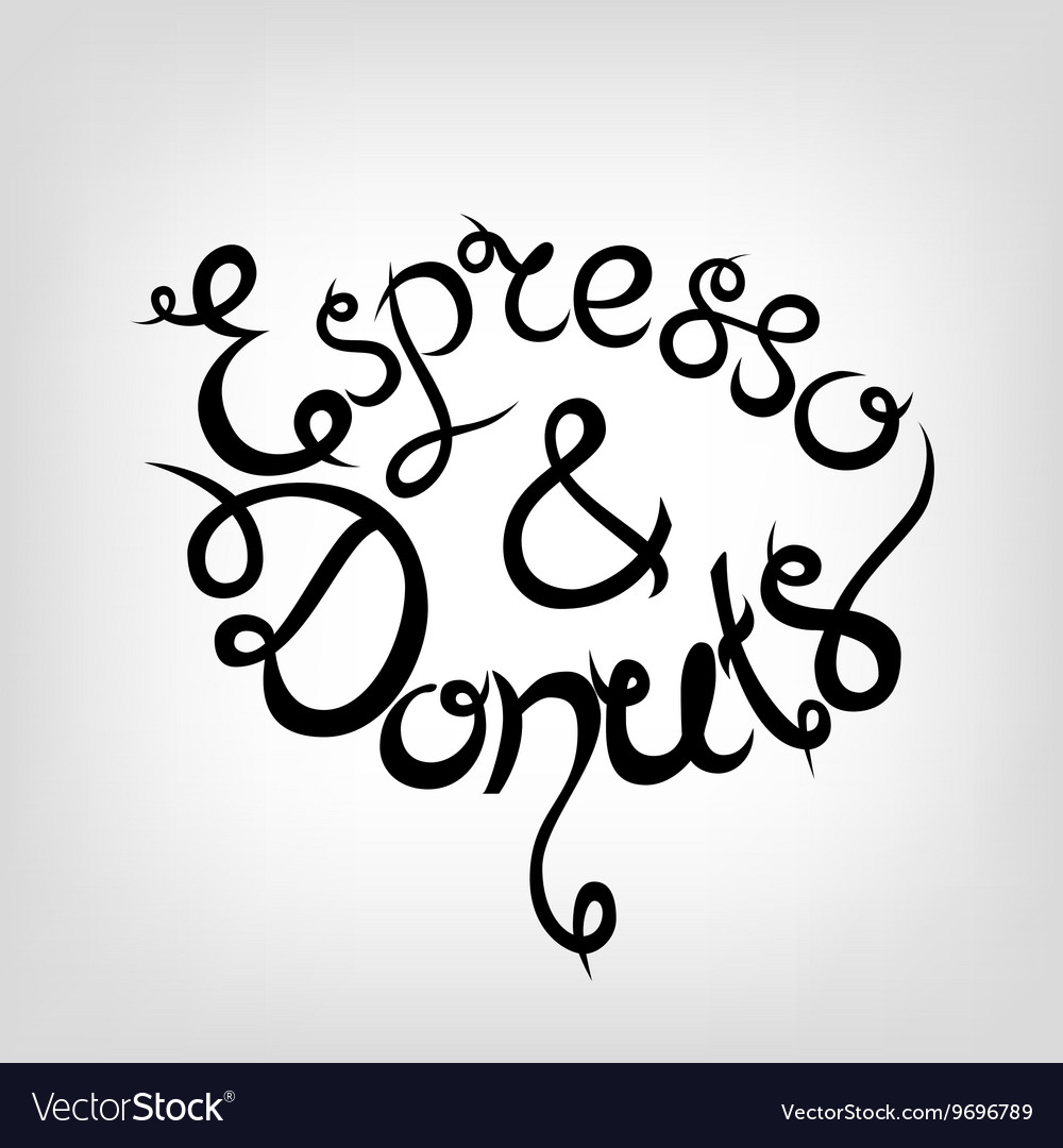 Handschriftschrift Espresso und Donuts