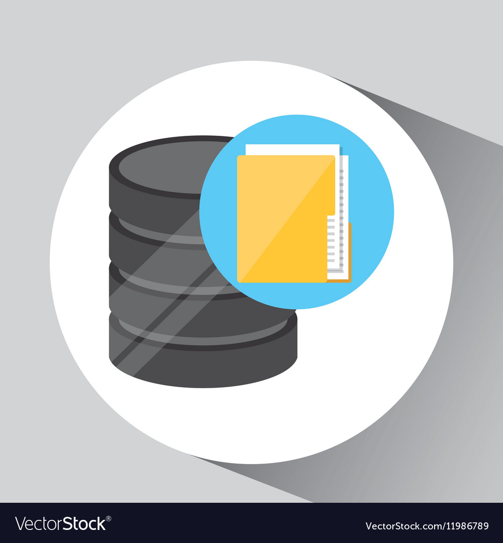 Hand holds data file folder icon