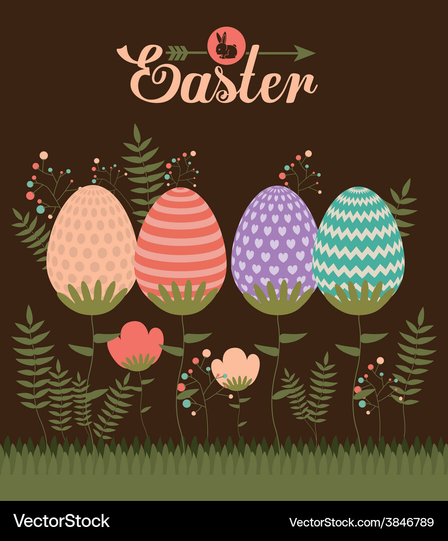 Happy easter card design Royalty Free Vector Image