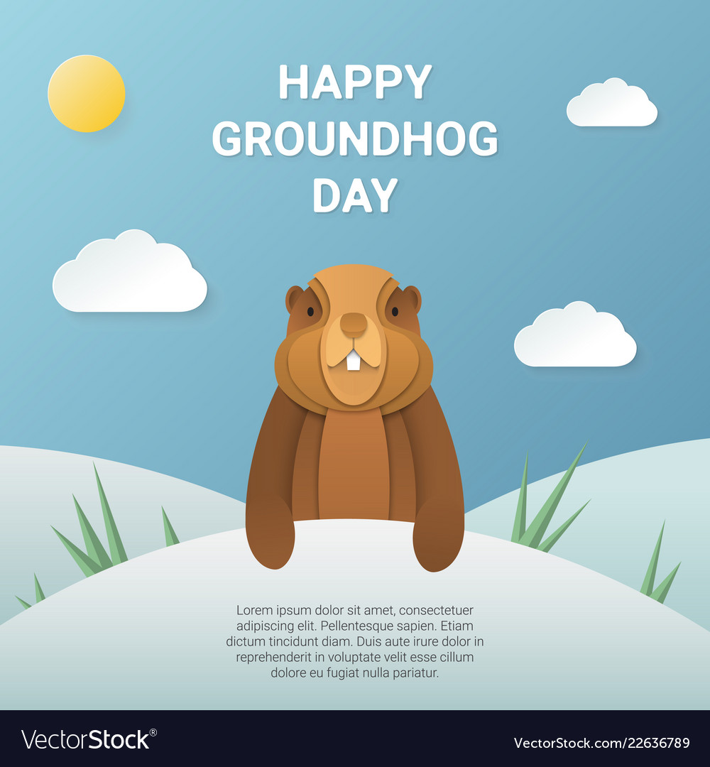 Happy groundhog day design Royalty Free Vector Image