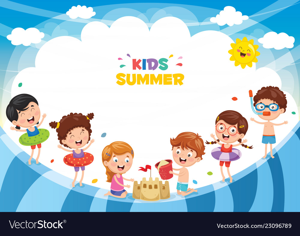 Ilustration of summer kids Royalty Free Vector Image