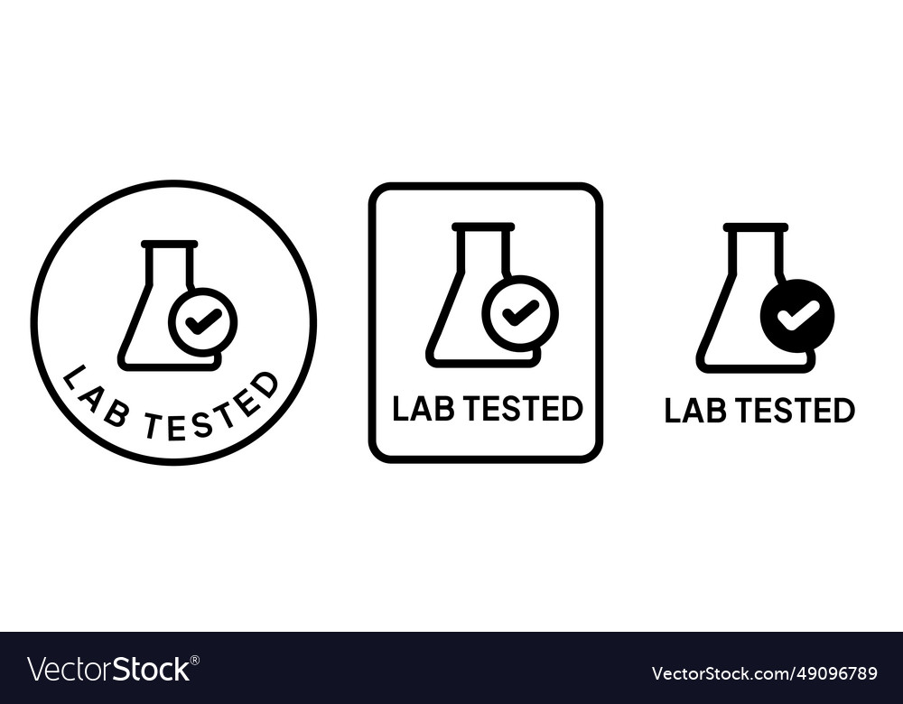 Lab tested laboratory testing glassware symbol