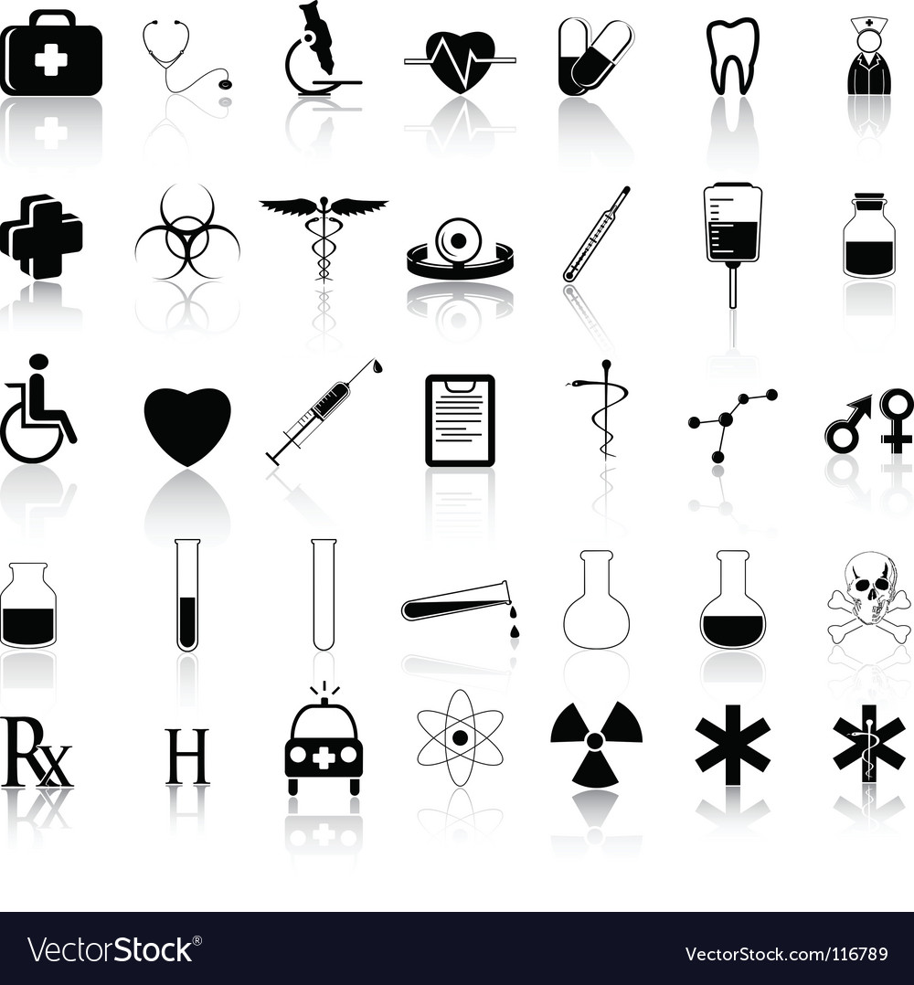 Medical black Royalty Free Vector Image - VectorStock