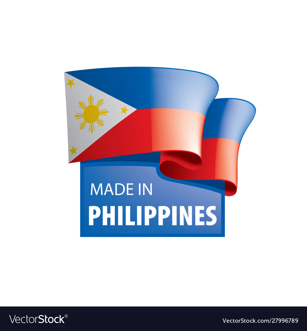 Philippines flag on a white Royalty Free Vector Image