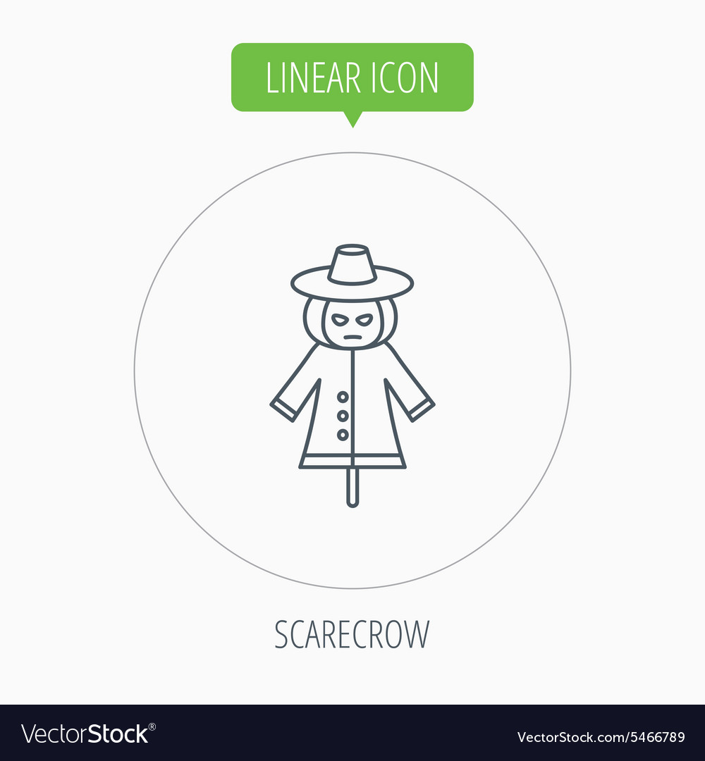 Scarecrow icon human with pumpkin head sign