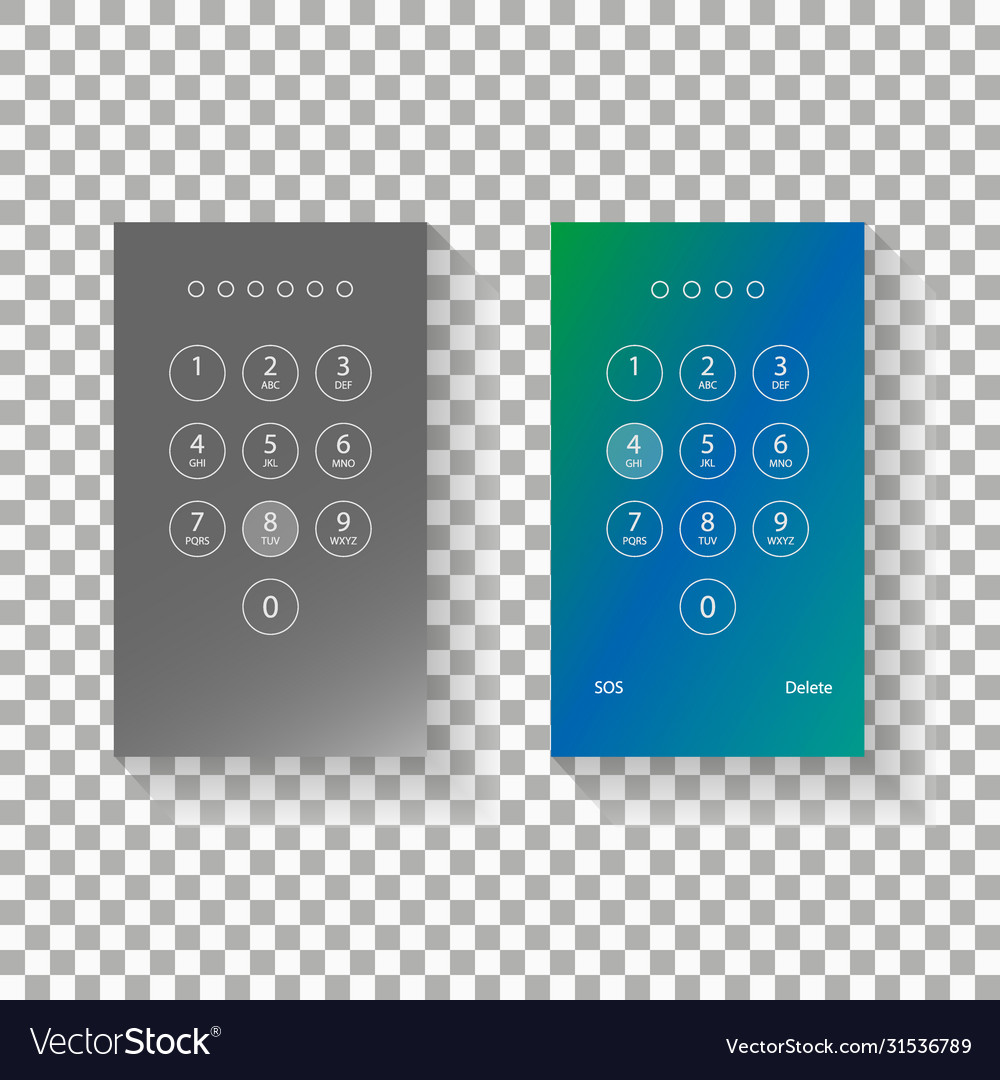 Screen lock authentication password smartphone vector image Screen lock authentication password smartphone