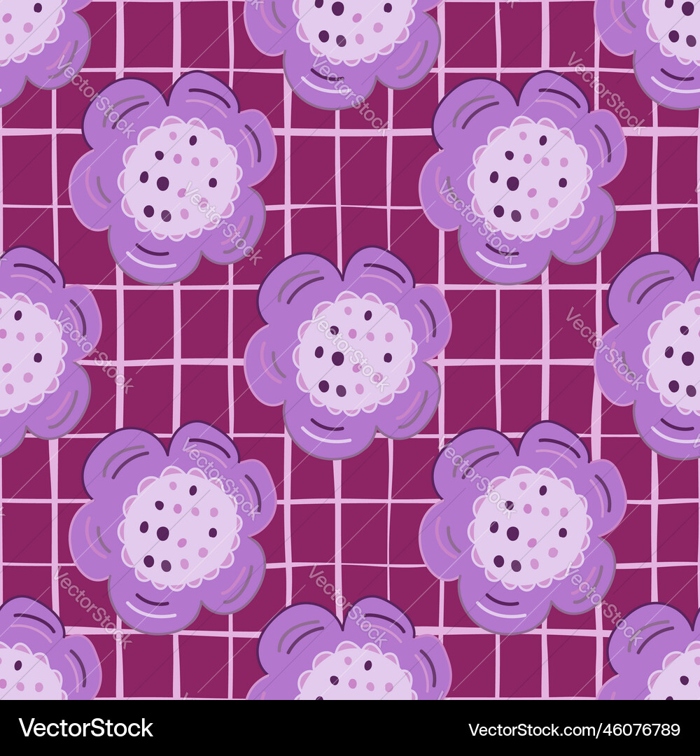 Seamless pattern with doodle flowers Royalty Free Vector