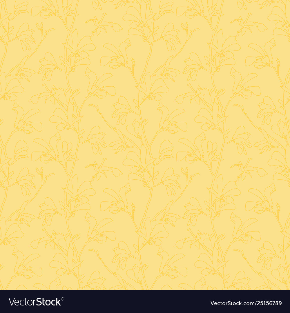 Seamless pattern with magnolia tree blossom