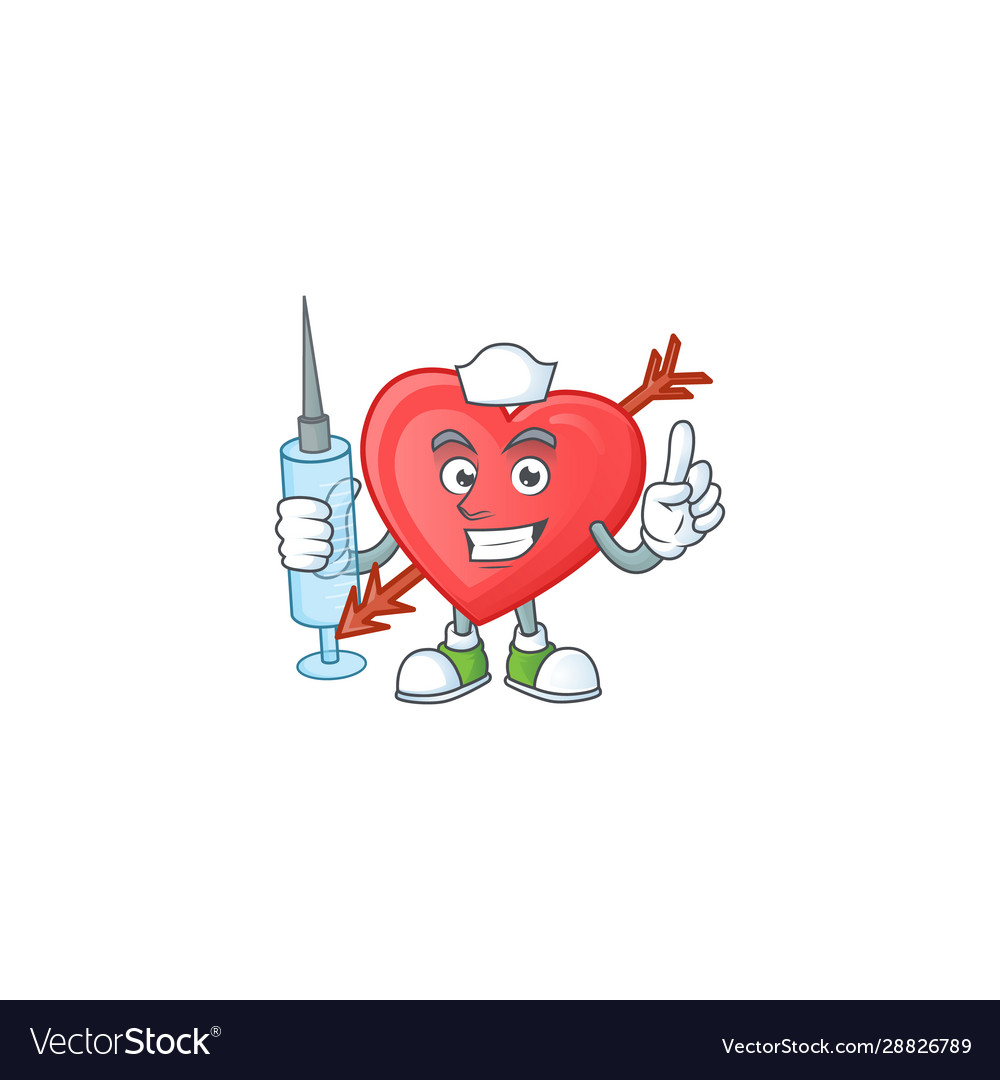 Smiley nurse arrow love cartoon character