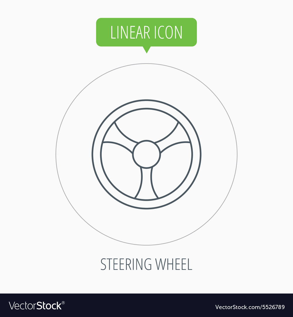 Steering wheel icon car drive control sign