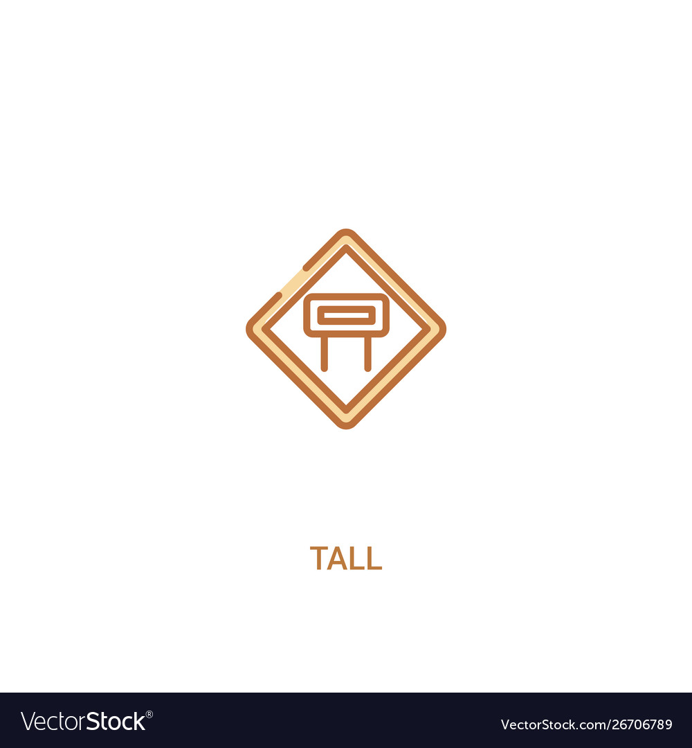 Tall concept 2 colored icon simple line element