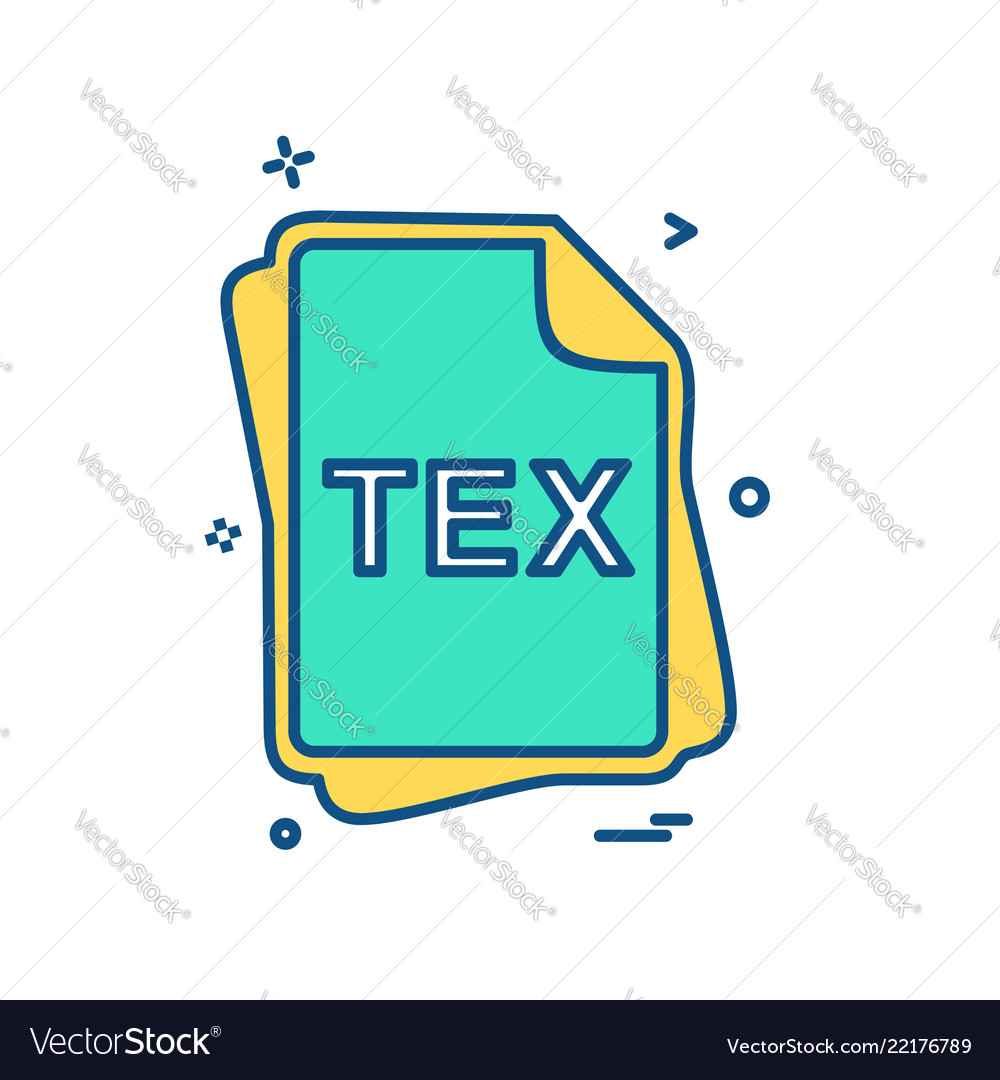 Tex file type icon design vector image Tex file type icon design