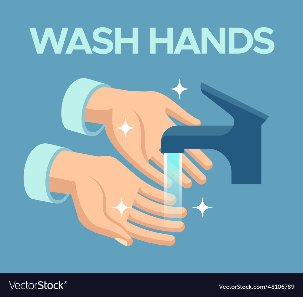 Wash hands skin disinfection antibacterial hand Vector Image