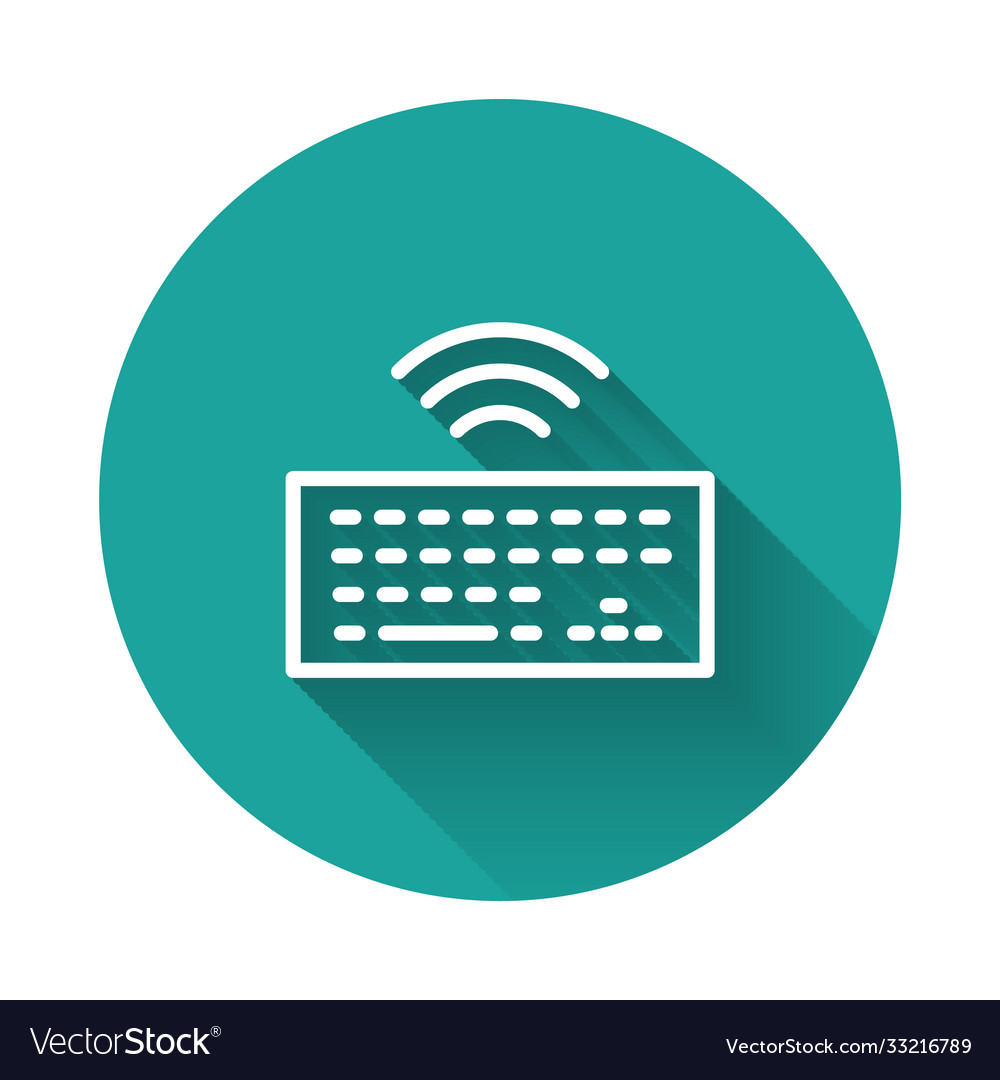 White line wireless computer keyboard icon Vector Image White line wireless computer keyboard icon