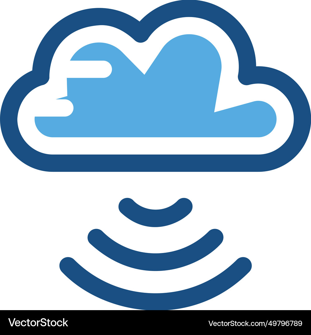 Wifi cloud colored icon Royalty Free Vector Image