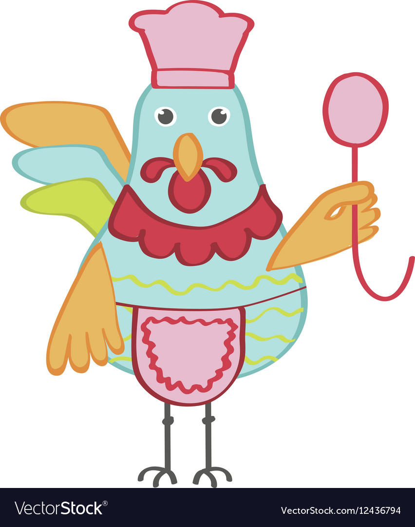 Cute cartoon rooster character